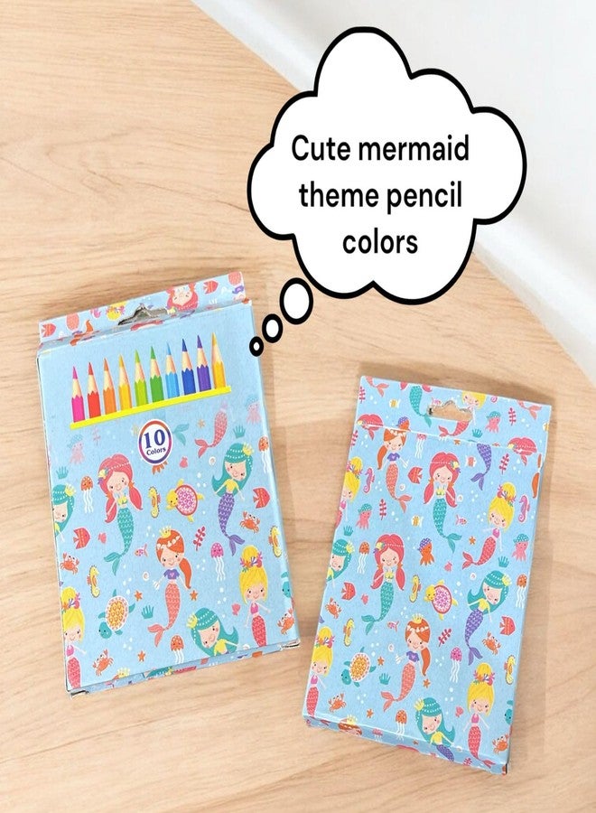 Le Delite 10 pencil colors crayons (pack of 10) | mermaid under sea theme return gifts for kids birthday party | colors set Stationery - Image 2